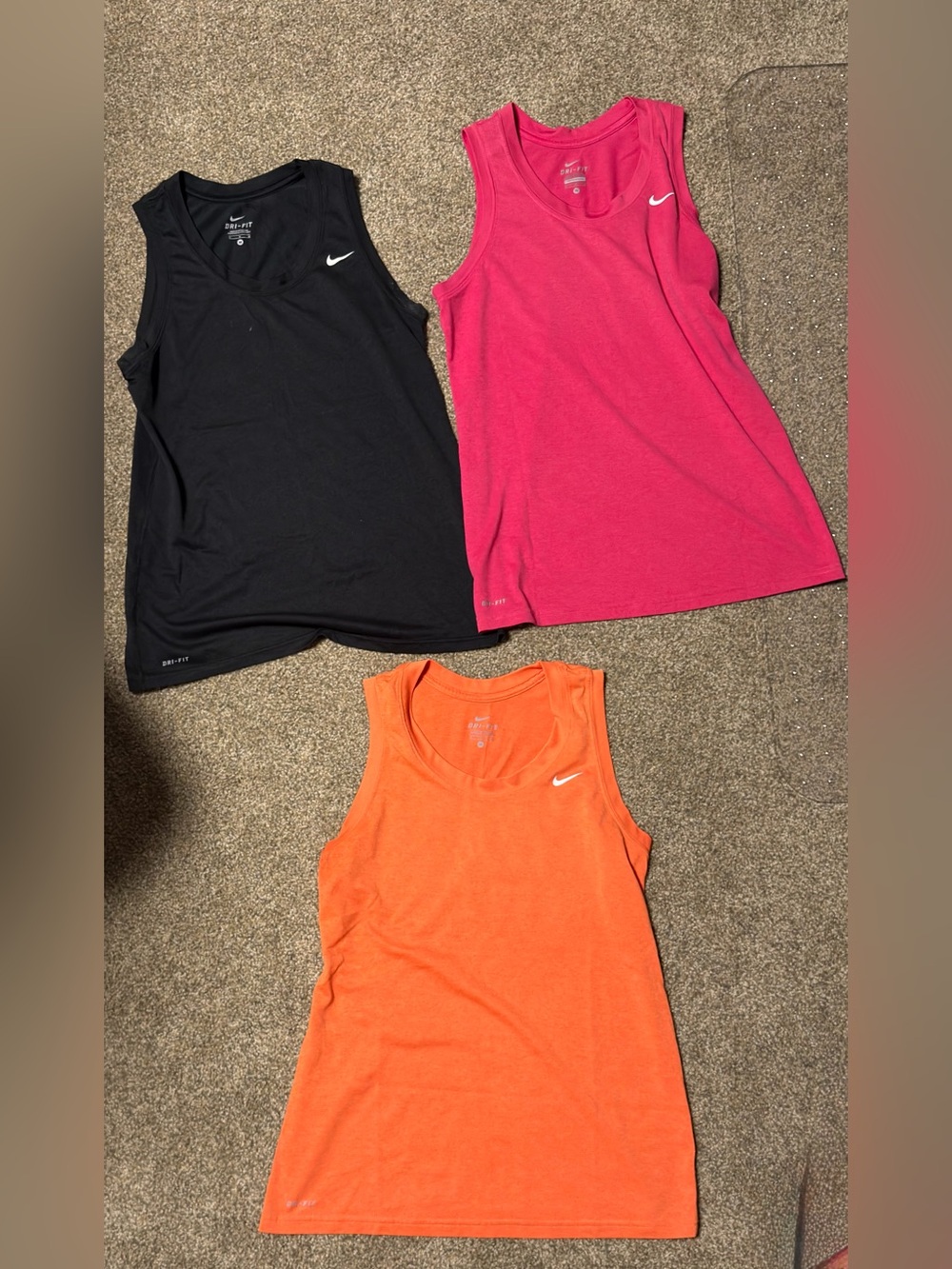 ⭐️3 FOR $25⭐️ 
Nike Women’s Tank Tops - Black, Pink, Orange (3-Pack Look)